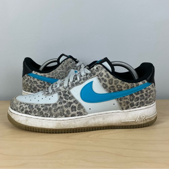 Nike Men’s Size 9.5 Air Force 1 Low PRM Snow Leopard Shoes Beaters - Read! - Picture 3 of 12